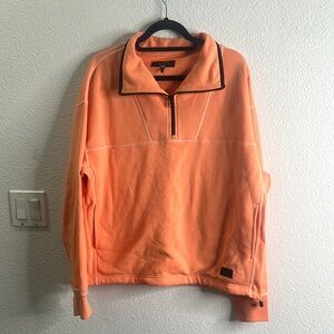 Rag&bone Orange Quarter-Zip Pullover size L